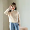 Suéter de caxemira infantil, suéter para meninos, pulôver para meninas, camisa de malha com fundo, outono e inverno, médio e grande, suéter de lã engrossado estilo ocidental infantil