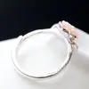 Nafoge joyería de plata al por mayor hecha a mano plata incrustada con concha de polvo natural perla anillo abierto para mujer anillo de plata de ley 925
