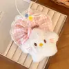 Muñeca de Felpa Estrella de Dibujos Animados Creativa Cuerda para el Cabello Lazo Hecho a Mano a Cuadros Banda Elástica Accesorio para el Cabello para Mujeres