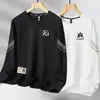 Sudadera de Cuello Redondo para Hombre, Marca de Tendencia Otoñal, Versátil Estampada Holgada de Manga Larga, Atuendo Unisex para Pareja, Top de Estudiante