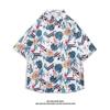 Camisa de manga corta con grafiti de Luffy para hombre, de verano, fina, holgada, moderna, combinable, para parejas, de media manga