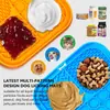 Alfombrilla de Silicona Naranja para Lamer Perros con 48 Ventosas, Pad de Premios Alimentador Lento de Doble Textura para Alivio de la Ansiedad, Alfombrilla para Lamer Mascotas para Perros y Gatos