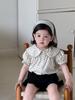 Ropa de Bebé Estilo Delgado Ropa de Verano para Niños Estilo Coreano Ropa para Niños 2026 Verano Nuevo Estilo Conjunto de Camisa de Muñeca de Manga Corta y Shorts para Niñas