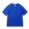 Camiseta de Verão Unissex 100% Algodão Manga Curta 220g Gola Redonda Algodão Penteado Casual Solta Versátil Cor Sólida Roupa