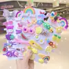 Novo conjunto de grampos de cabelo para crianças, 14 peças, grampos laterais para meninas, lindos bebês online, franja vermelha, grampos de cabelo quebrados, atacado