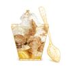 Estação Independente Amazon Transfronteiriça 60ml Ponto Dourado Quadrado Trapezoidal Copo para Sobremesa Gelatina Milkshake Mais Colher de 9,5cm Conjunto
