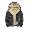 Cardigan con capucha de lana de cordero para hombre de talla europea transfronteriza, chaqueta cálida de invierno con capucha y forro polar para hombre