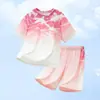 Conjunto Curto de Verão para Crianças, Tecido de Seda Gelada para Esportes, Roupas de Secagem Rápida para Meninos, Meninas de Meia-Idade e Mais Velhas, Roupas de Treinamento para Badminton