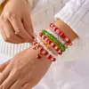 Conjunto de Pulseras de Moda Versátiles Europeas y Americanas Transfronterizas de Aleación Navideña Reno Árbol de Navidad Copo de Nieve Perla Vidrio Cristal