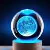 Bola de cristal creativa de cielo estrellado con tallado interior, adorno de luz nocturna luminosa, regalo de cumpleaños, manualidad de decoración de escritorio