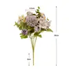 Flores artificiales de seda, ramos de flores de seda estilo europeo, productos transfronterizos más vendidos, ramos de color naranja-rosado otoñal, arreglos florales para decoración de salones de bodas
