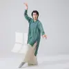 Nuevo Conjunto de Camisa Larga Unisex Estilo Chino para Danza Moderna con Borlas y Cordones, Top Zen de Meditación Estilo Chino Tradicional