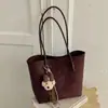 Bolsa tote retrô transfronteiriça, nova coleção outono/inverno 2026, moderna e versátil, grande capacidade, bolsa de ombro casual feminina