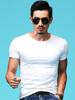 Nova Camiseta Masculina de Manga Curta para o Verão Gola Redonda Roupas Branco Puro Slim Fit Manga Meia Tendência Marca Camisa Básica Tendência