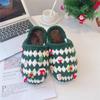 Saco de Material para Chinelos de Gancho de Natal Tecidos Puros DIY Feitos à Mão Acabados Lã Masculina Autocosturados Gancho Tricotado Outono e Inverno Feminino
