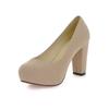 Novos Sapatos Femininos Elegantes, Redondos, à Prova d'Água, Plataforma, Cor Sólida, Foscos, Para o Trabalho, Salto Grosso Alto, Confortáveis e Versáteis, Novo Estilo Elegante