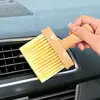 Herramientas de limpieza interior de coche, cepillo de limpieza de salida de aire acondicionado, cepillo de madera maciza, cepillo para eliminar el polvo de los huecos del coche, venta al por mayor