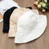 Sombrero de Pescador con Flor de Encaje para Mujer, Sombrero de Sol de Verano, Sombrero de Sol de Malla, Sombrero de Ala Ancha Cubre Rostro Estilo Retro