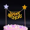 Nova estrela feliz aniversário TNT festa bandeira de bambu decoração de cena de bolo de aniversário cartão