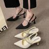 2025 Novo Estilo Sapatos de Salto Alto com Saias para Roupas Externas Estilo Noturno Sapatos Femininos com Strass Sapatos Mary Jane Sapatos de Salto Único Sandálias de Bico Aberto