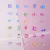 Mix de Acessórios para Nail Art, Peças Pequenas de Resina de Desenho Animado que Brilham no Escuro, Brincos DIY, Acessórios de Unha Usáveis Série Oceano