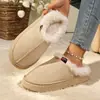 Nuevas Pantuflas de Interior para Casa para Mujer, Pantuflas Peludas de Moda de Invierno, Pantuflas de Algodón Cálidas y Cómodas para Pareja, Transfronterizas