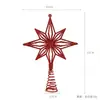 Estrella para la Punta del Árbol de Navidad Espolvoreada con Polvo Dorado Estrella Estéreo Adornos de Resorte Decoración para Fiesta Navideña Colgante de Estrella de Ocho Puntas Cortado