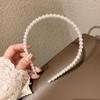 Diadema retro sencilla de cien perlas para chica, diadema para presionar el cabello con tarjeta, elegante diadema de alta sociedad para dama, accesorios coreanos para el cabello para mujer