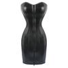 Falda Body Sculpting con Cremallera de Cuero PU Moldeador Corporal Vestido Top Tubo Sexy para Mujer Falda Corsé de Ballena