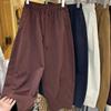 Chica gordita 1.00 kg-150.00 kg pantalones elásticos con cordón en la cintura y pernera ancha para mujer primavera y otoño talla grande corte relajado casual cropped dad harem