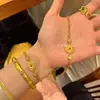 Pulsera con Hebilla de Seguridad Ruyi Cepillada Incrustada de Diamantes Nuevo Estilo Chino Lujo Ligero Nicho Joyería de Mano Exquisita para Mujeres