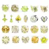 Binkes Serie Fresca de Verano Amarilla Zirconia Brillante Aleación de Titanio Joyería Cabeza de Repuesto para Aretes de Lóbulo, Piercings de Labio y Piercings de Nariz