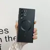 Case de Celular Magnético de Silicone Líquido de Alta Qualidade, Simples e Aplicável a Vários Modelos Samsung, com Película Protetora para Lente