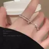 Conjunto de Anéis de Design de Nicho Estilo Coreano, Anéis Empilháveis de Zircônia Microincrustada de Luxo Leve, Anéis Gentis e Elegantes para o Dia a Dia