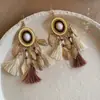 Estilo Étnico Hoja Pluma Borla Gancho para Oreja Lujo Ligero Gama Alta Retro Pendientes Estilo Bohemio de Vacaciones para Mujer