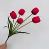 5 Tulipas de Tamanho Médio Flores Artificiais Presentes para o Dia dos Professores Flores Artificiais Adereços para Fotos Móveis para Casa Flores Artificiais