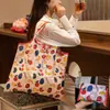 Bolsa de compras portátil plegable, gran capacidad, bolsa de almacenamiento impermeable para hacer la compra en supermercados