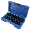 Juego de 13 Piezas para Remover Tuercas Dañadas, Herramienta para Remover Tornillos con Rosca Rota y Cabeza Dañada, Kit Profesional para Remover Tuercas de Rueda