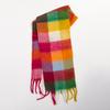 Outono e Inverno Novo Cachecol Xadrez AC Europeu e Americano Moda Feminina Colorido Contrastante Quente Cachecol para Casal Estudante Xale Espessado
