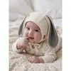 Gorro para bebé para primavera y otoño, lindo gorro con orejas de conejo para protección de orejas, gorro elegante a prueba de viento para niños y niñas, gorro para recién nacido que cubre la cara, estilo coreano