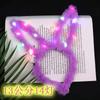 Orelhas de coelho luminosas de pelúcia estendidas com 14 luzes, tiara fofa, pisca-pisca, feira noturna de crianças, barraca de brinquedos para meninas, presente