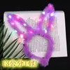 Orejas de Conejo de Peluche Brillantes de 14 Luces Diadema Linda Juguete Emprendedor Parpadeante para Mercado Nocturno Infantil Regalo para Puesto Callejero