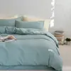 Juego de cama de cuatro piezas con diseño de gofre de clase A, de algodón 60 de calidad para bebés, color sólido, funda de edredón de algodón puro, ropa de cama ligera de lujo de alta calidad