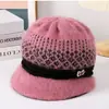 Moda de invierno gorro de lana grueso y cálido con forro polar para ancianos para mujeres, mamá, sombrero para mediana edad y ancianos