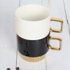 Venta caliente taza de cerámica nórdica 300ml taza para beber café taza a rayas taza simple hogar se puede agregar logo
