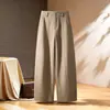 Calças femininas de perna curva, nova coleção outono 2026, modeladoras, de corte solto, pantalona, estilo descontraído, fluidas, de perna reta, calças compridas