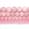 Cristal Rosa piedra natural cuentas sueltas cristal rosa hibisco Cristal cuentas redondas DIY pulsera de cuentas accesorios para collar