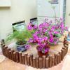 Valla de Patio Exterior Valla de Madera Anticorrosiva Carbonizada Valla Postes de Madera para Jardín Madera Redonda Valla de Madera Maciza Valla de Madera Huerta