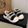 Zapatos de Algodón con Velcro de Dibujos Animados para Mujer 2024 Otoño e Invierno Nuevos Oso Lindo Suela Gruesa Forro Polar Cálidos Versátiles Botas de Nieve