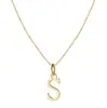 Venta Caliente Transfronteriza de Amazon Collar con Colgante de Letra Simple de Acero Inoxidable Cadena de Caja de Aleación para Mujer Cadena para Clavícula de 26 Letras